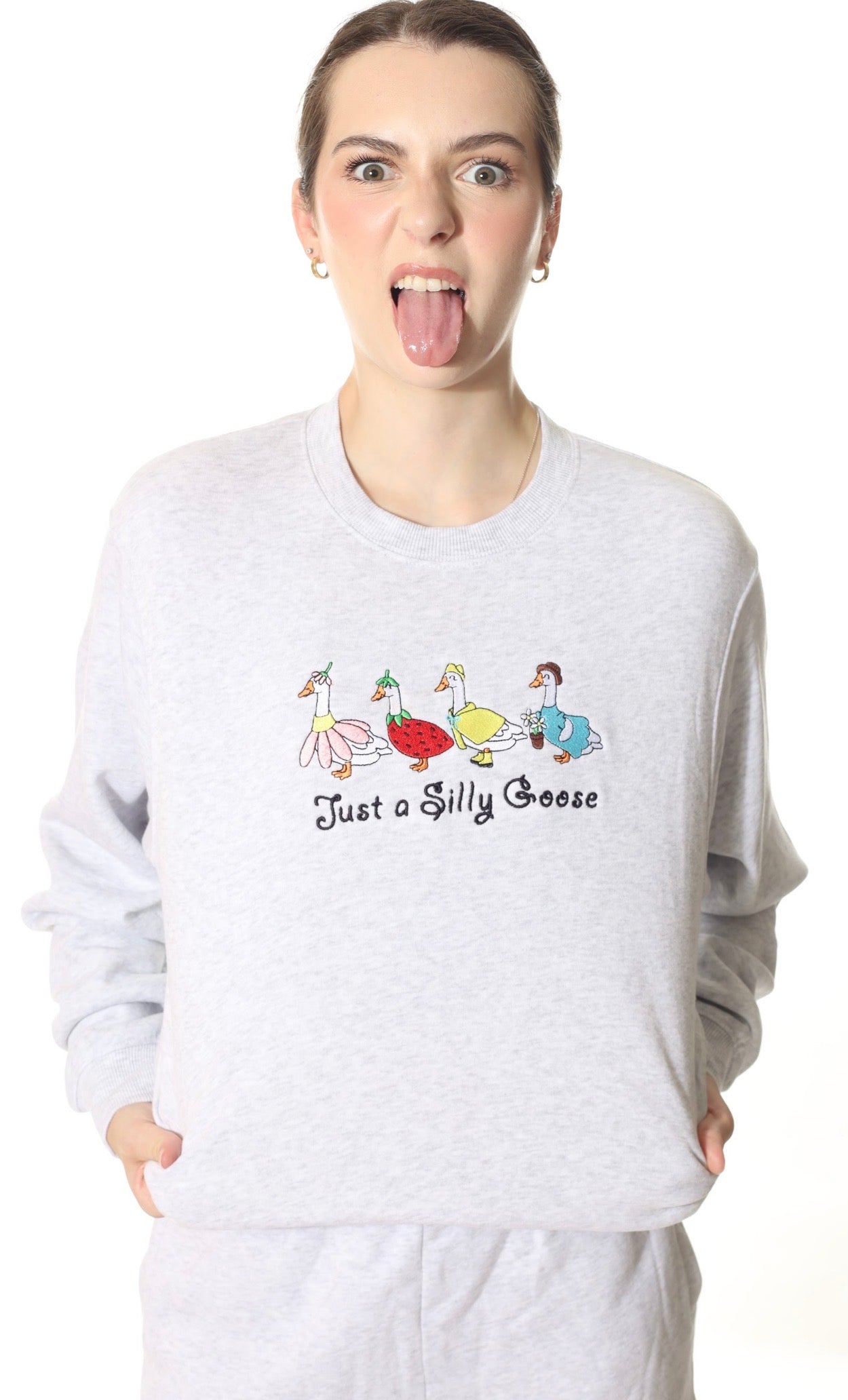 Silly Goose Embroidered Sweatshirt