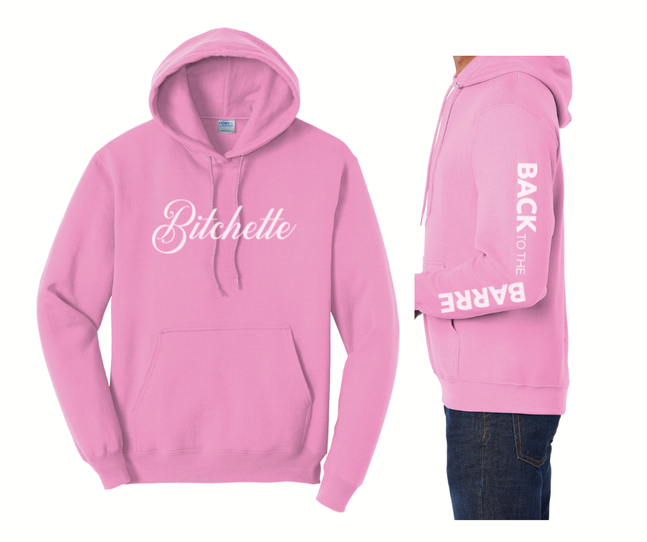 Bitchette -Back to the Barre Bitchette Pink hoodie (tip: order large –  jakenothing
